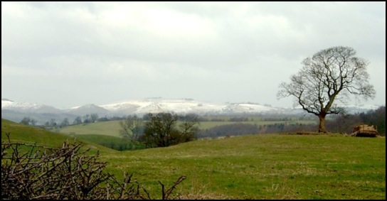 Looking north - Snow on the southern fringe of the White Peak.